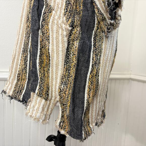 Soft Surroundings Size M Tunic Pullover Hoodie Striped Earthy Granola Beach Boho - Picture 12 of 16